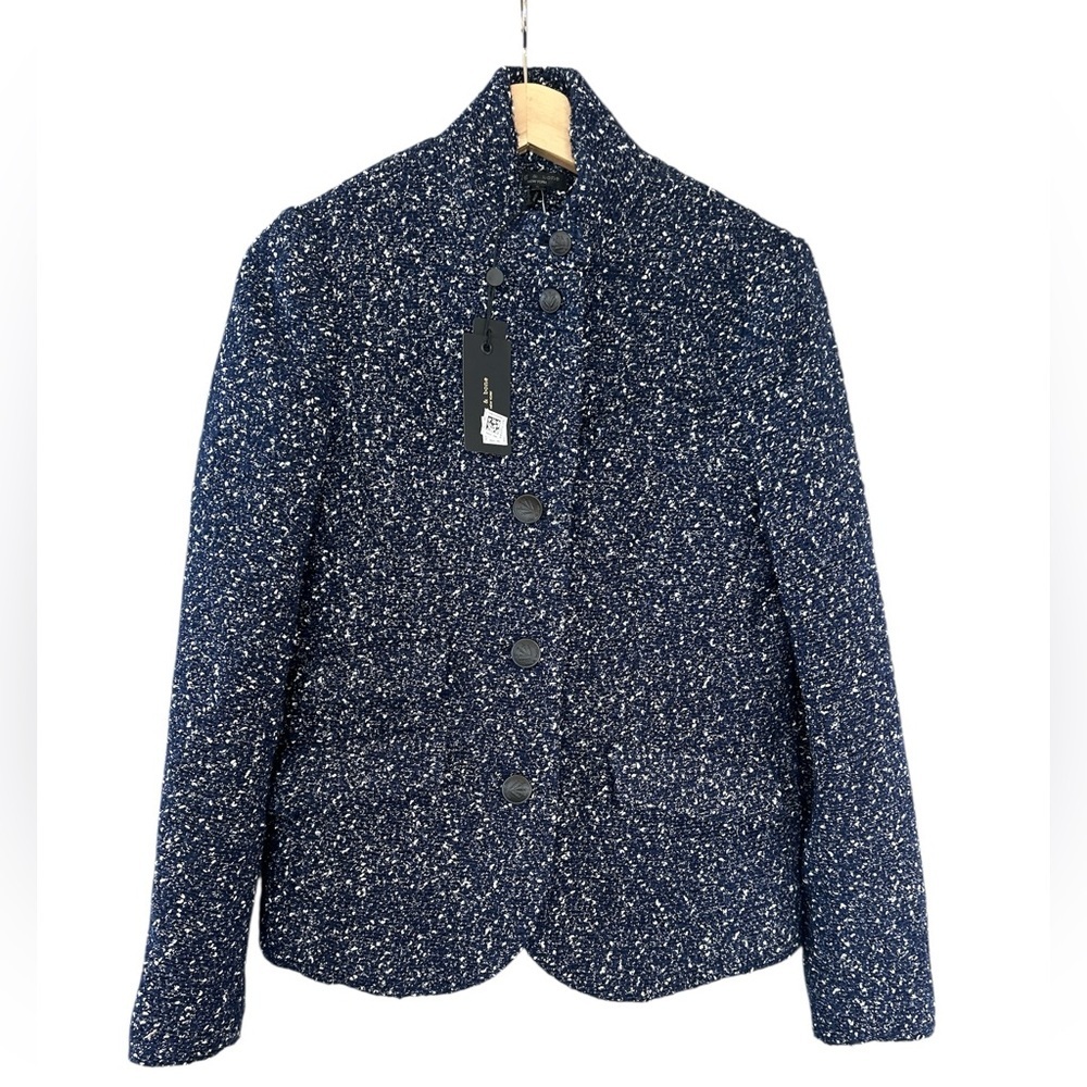 NWT rag & bone Slade Wool Tweed Blazer in Navy - Picture 5 of 13